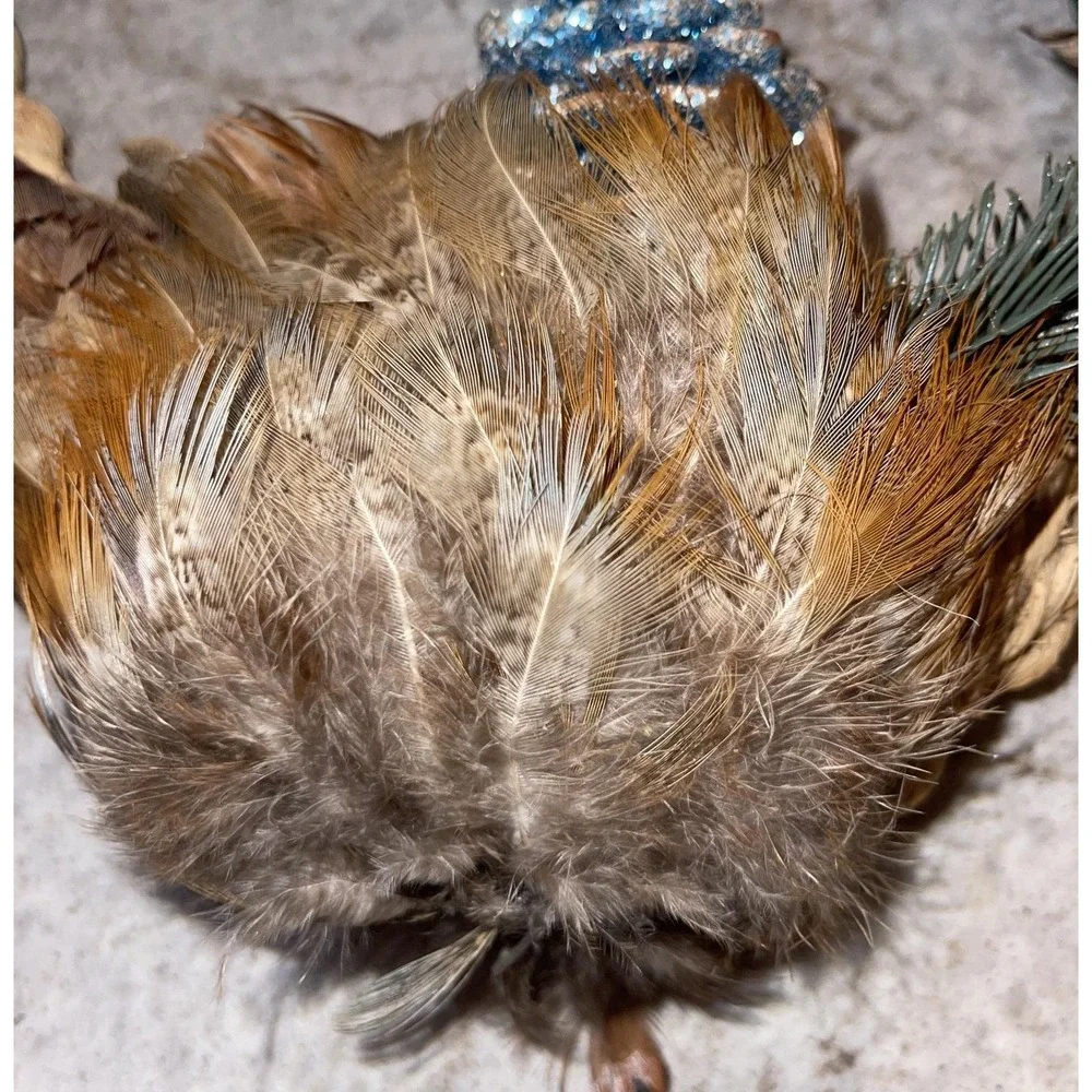 Ring Neck Pheasant Feathers Tails Pelt Down Heart Wreath Taxidermy 15